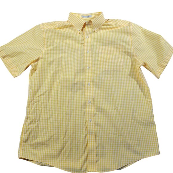 L.L. Bean Other - LL Bean Shirt Mens Large Yellow Plaid Button Down Short Sleeve Preppy